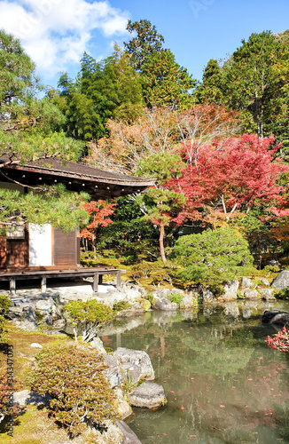 Silver Pavilion in Autumn, Ginkakuji Zen Temple at Kyoto, Japan