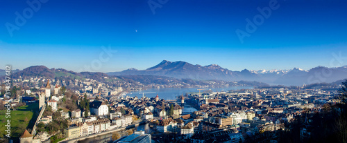  Winter panorama of the city of Lucerne