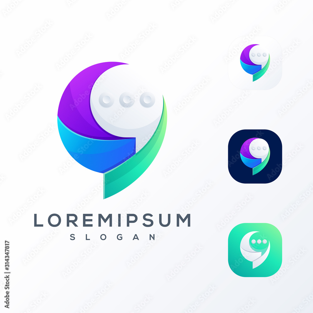 colorful chat logo design ready to use colorful chat logo design ready to use