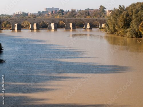 Roman bridge in the city of Cordoba in Spain photo