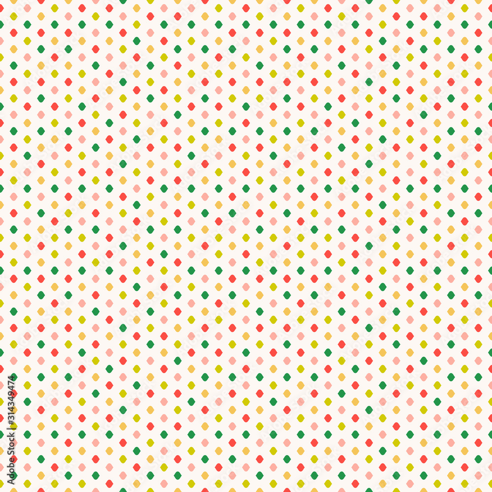 Polka dot vector seamless pattern. Vector geometric texture with little colorful spots, confetti. Simple abstract background for kids, boys and girl. Design for holiday decor, print, textile, covers Polka dot vector seamless pattern. Vector geometric texture with little colorful spots, confetti. Simple abstract background for kids, boys and girl. Design for holiday decor, print, textile, covers