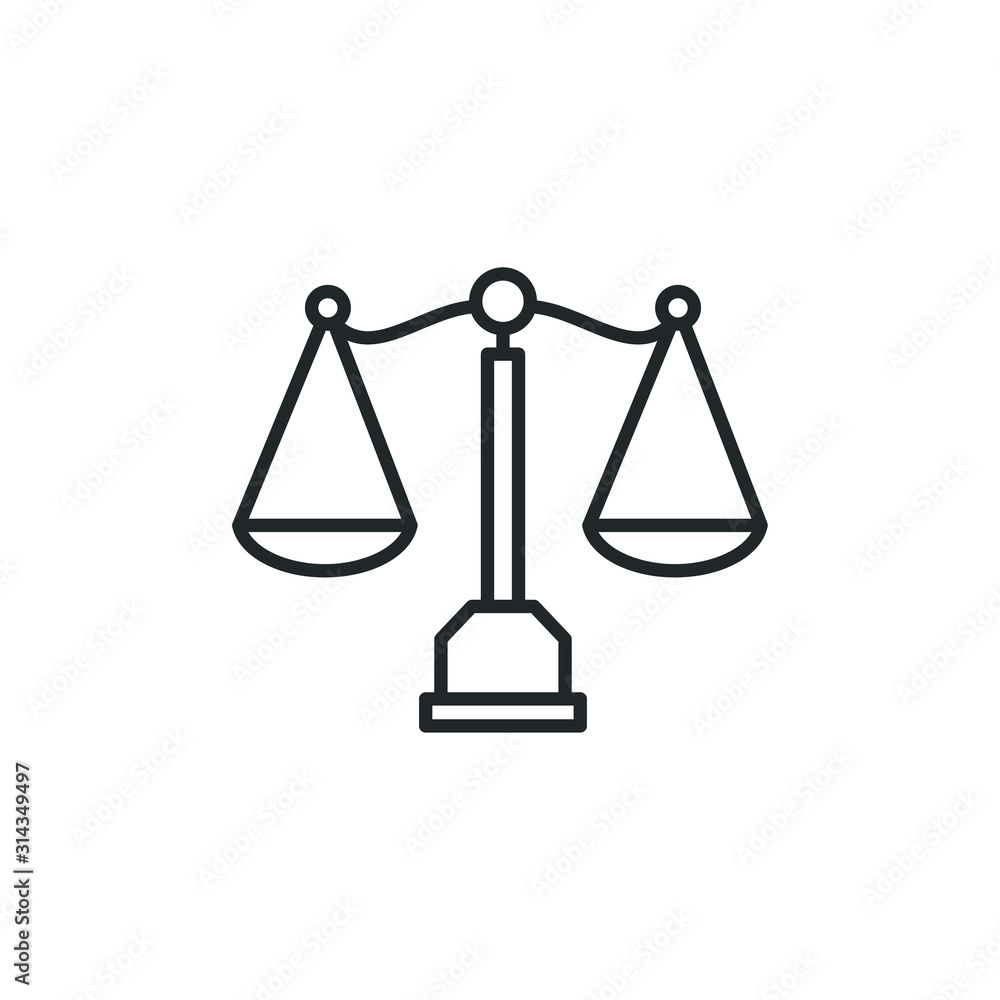 Law scale icon template color editable. Law scale symbol vector sign isolated on white background illustration for graphic and web design. Law scale icon template color editable. Law scale symbol vector sign isolated on white background illustration for graphic and web design.