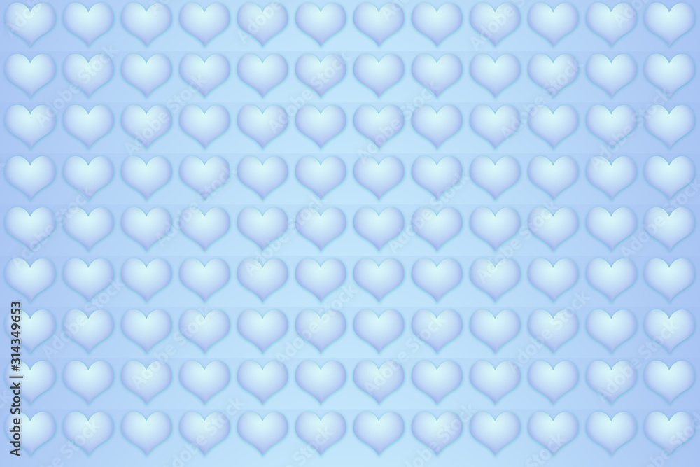 Fototapeta premium Fondo azul con corazones azul de San Valentín.