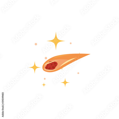 space meteorite flat style icon