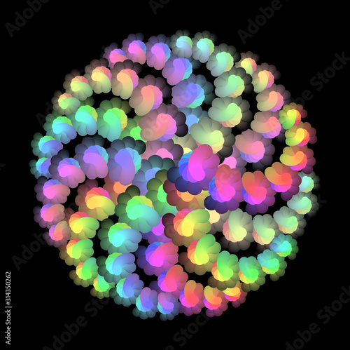 Vector Versicolor Flower Ball Background - Abstract Creative Iridescent Design