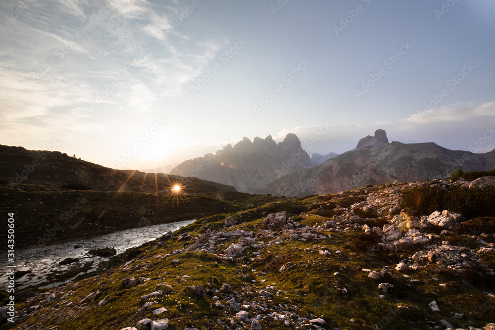 Obraz premium Dolomites mountains Italy sunset 