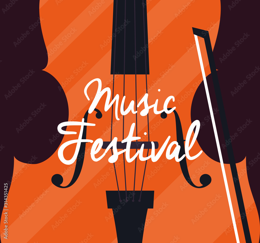 Plakat Cello of music festival vector design