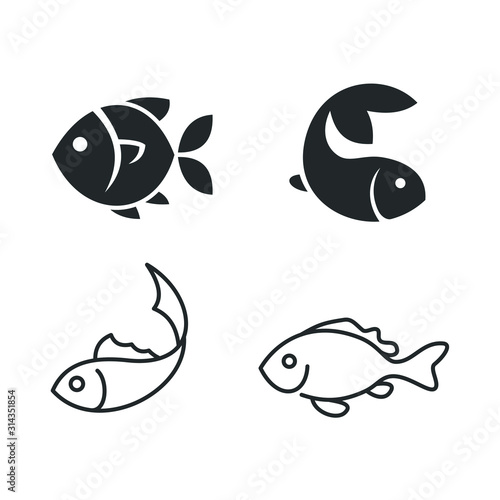 Fish icon template color editable. Fish symbol vector sign isolated on white background illustration for graphic and web design.