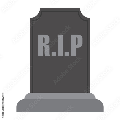 Isolated tombstone. Halloween icon