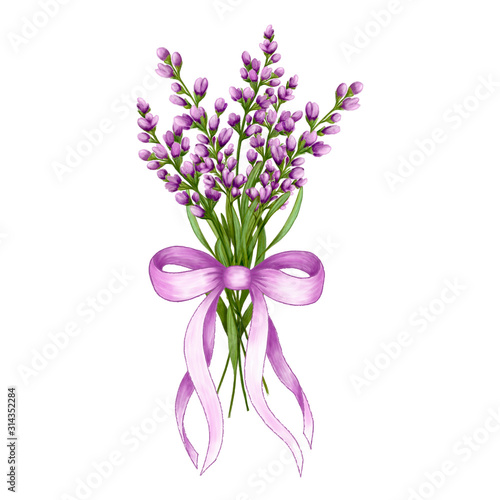 bouquet of lavender with bow