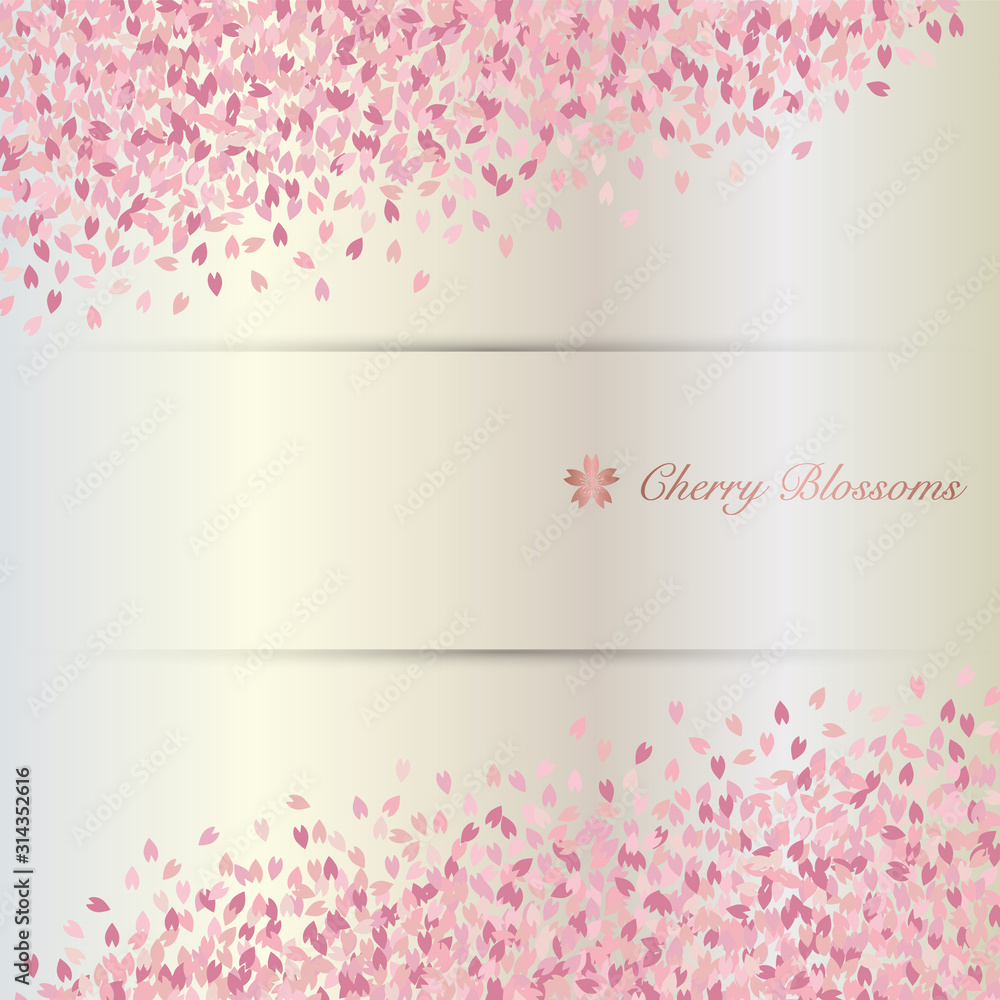 background of a shower of cherry blossoms