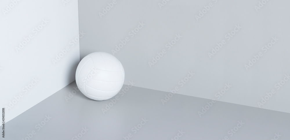 White volleyball ball isolated on white and grey background. White volleyball ball isolated on white and grey background.