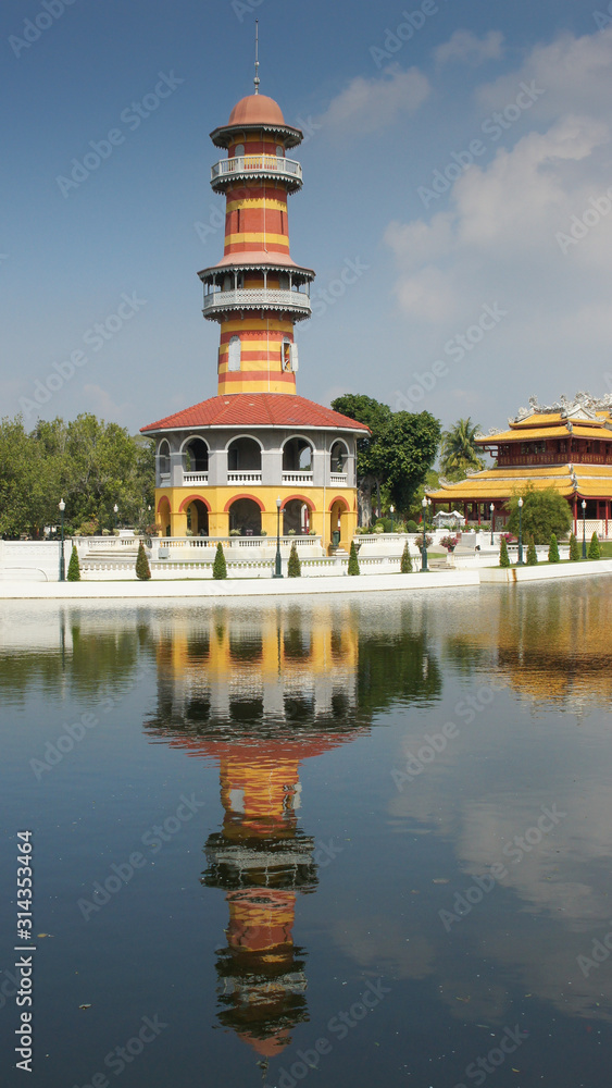 Naklejka premium Bang Pa-In Palace, landmark of Ayutthaya, Thailand, Asia
