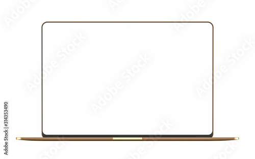Laptop template isolated on white. Template, mockup.