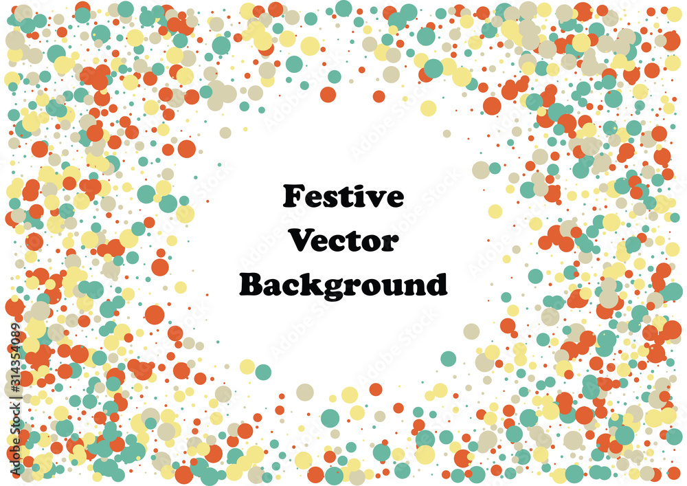 Festive color round confetti background. Abstract frame confetti texture for holiday, postcard, poster, website, carnivals, birthday and children's parties. Cover confetti mock-up. Wedding card layout Festive color round confetti background. Abstract frame confetti texture for holiday, postcard, poster, website, carnivals, birthday and children's parties. Cover confetti mock-up. Wedding card layout