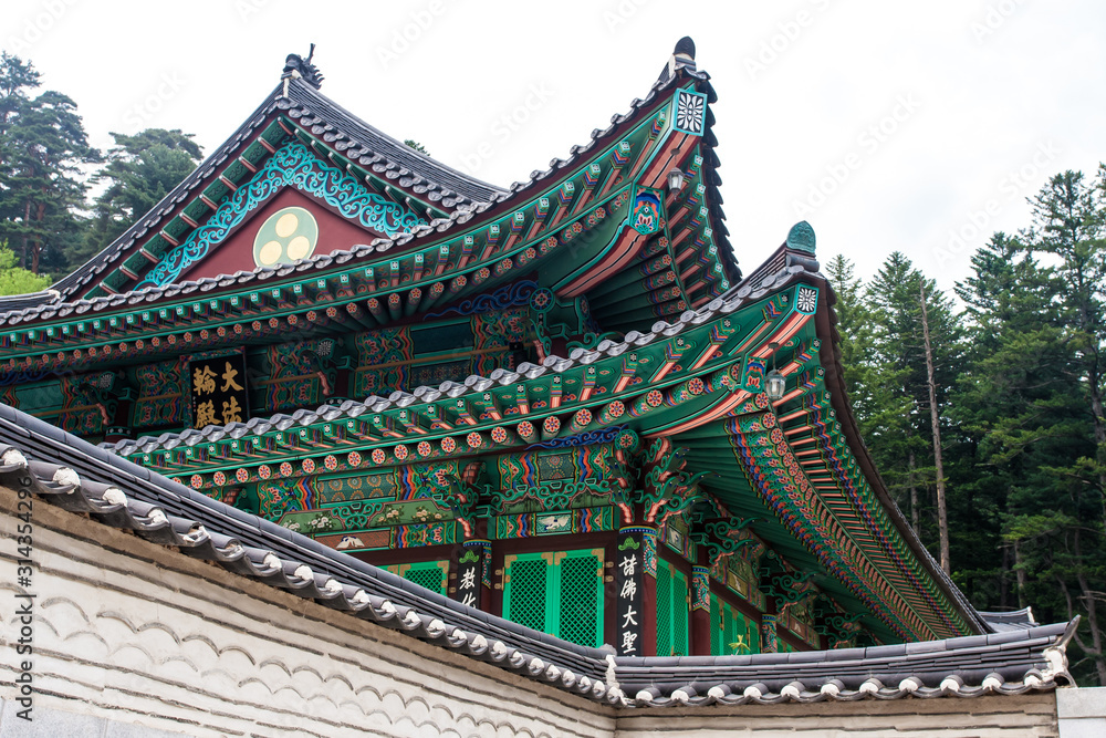 Traditional house in the Woljeongsa, buddhist temple of the Jogye Order of Korean Buddhism. Pyeongchang County, Gangwon Province, South Korea