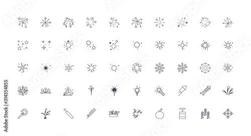 Isolated celebration fireworks icon set vector design