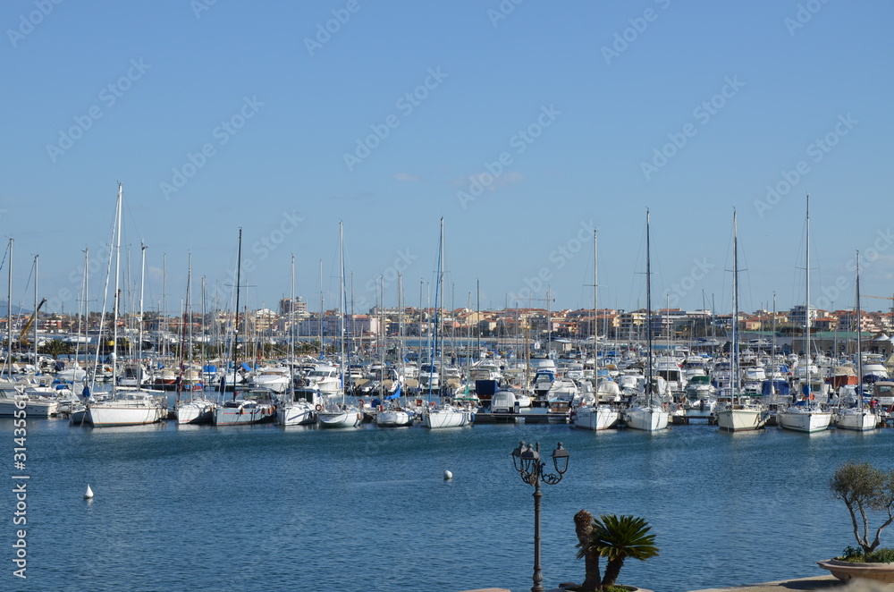 The view of Bosa Marina, Sardinia