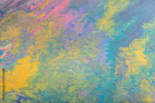 Abstract color background from liquid paints close-up