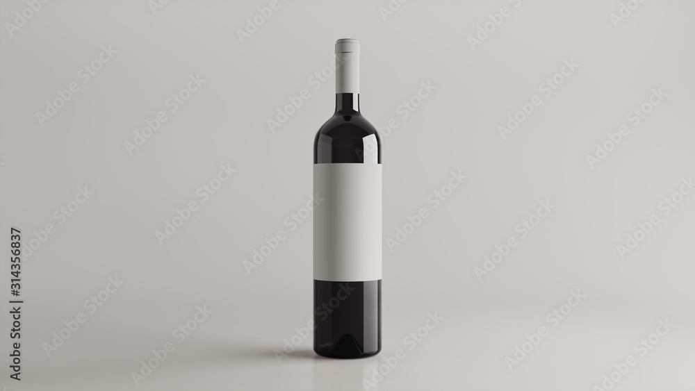 Wine bottle mock up. 3D render illustration for mock up and commercials. Wine bottle mock up. 3D render illustration for mock up and commercials.