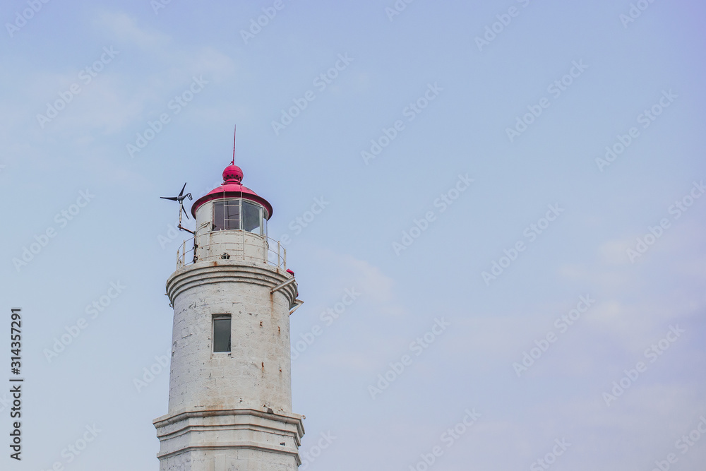 Lighthouse Egersheld on a summer evening in Vladivostok in the far east of Russia