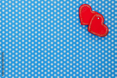 Greeting card with two hearts