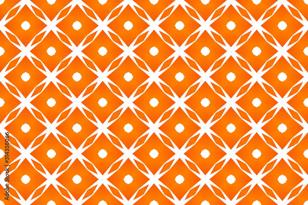 Seamless geometric pattern design illustration. Background texture. Used gradient in orange, white colors.