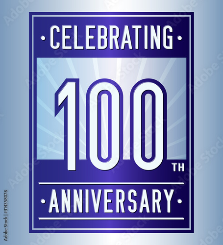 100 years logo design template. Anniversary vector and illustration.