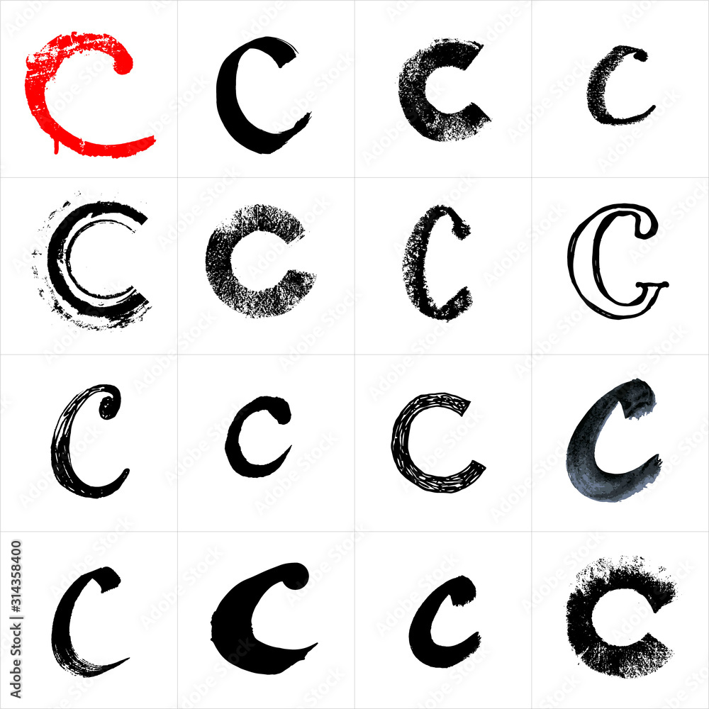 Vector letters. Hand drawn letters. Letters drawn using spray can