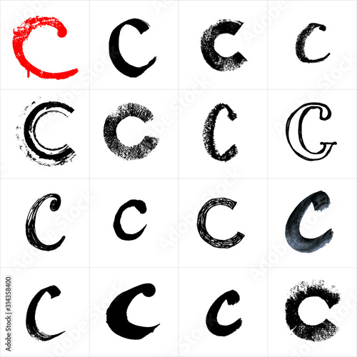  Vector letters. Hand drawn letters. Letters drawn using spray can, inkpen, highlighters and others materials. Variety materials, lines and devices. Set of templates.