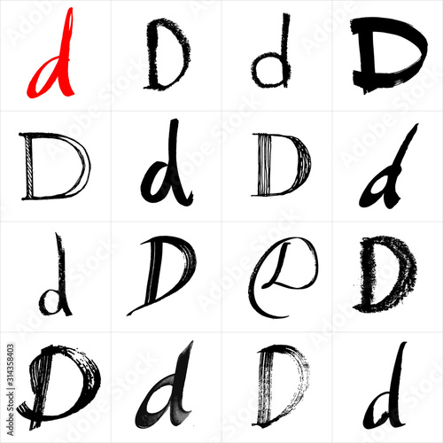  Vector letters. Hand drawn letters. Letters drawn using spray can, inkpen, highlighters and others materials. Variety materials, lines and devices. Set of templates.