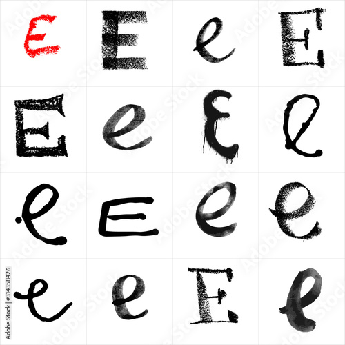  Vector letters. Hand drawn letters. Letters drawn using spray can, inkpen, highlighters and others materials. Variety materials, lines and devices. Set of templates.