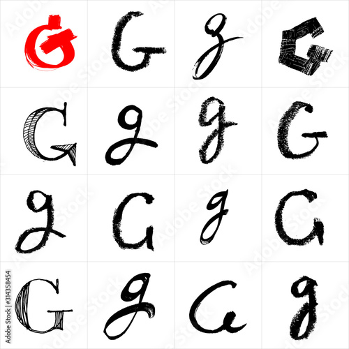  Vector letters. Hand drawn letters. Letters drawn using spray can, inkpen, highlighters and others materials. Variety materials, lines and devices. Set of templates.