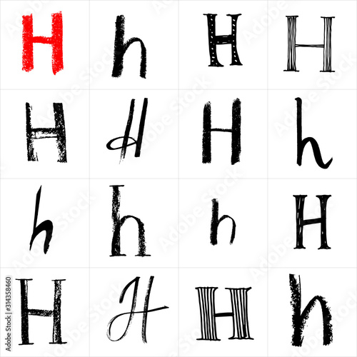  Vector letters. Hand drawn letters. Letters drawn using spray can, inkpen, highlighters and others materials. Variety materials, lines and devices. Set of templates.