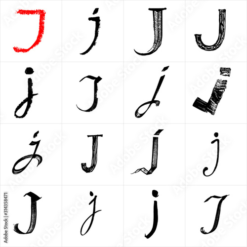  Vector letters. Hand drawn letters. Letters drawn using spray can, inkpen, highlighters and others materials. Variety materials, lines and devices. Set of templates.