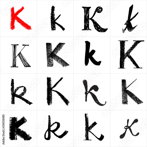  Vector letters. Hand drawn letters. Letters drawn using spray can, inkpen, highlighters and others materials. Variety materials, lines and devices. Set of templates.
