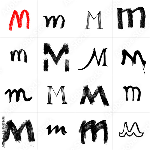  Vector letters. Hand drawn letters. Letters drawn using spray can, inkpen, highlighters and others materials. Variety materials, lines and devices. Set of templates.
