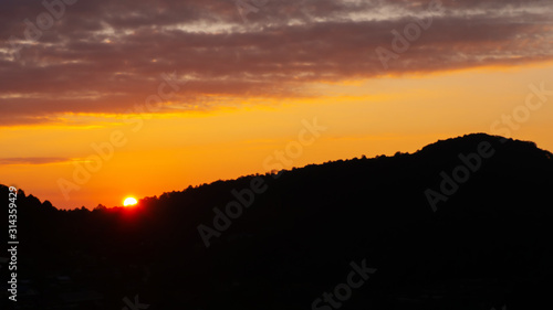 Wallpaper Mural A landscape of mountains and sunset Torontodigital.ca