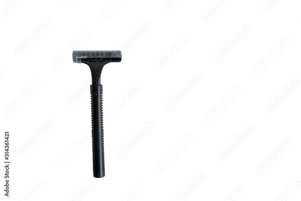 Disposable black razor isolated on white background Disposable black razor isolated on white background