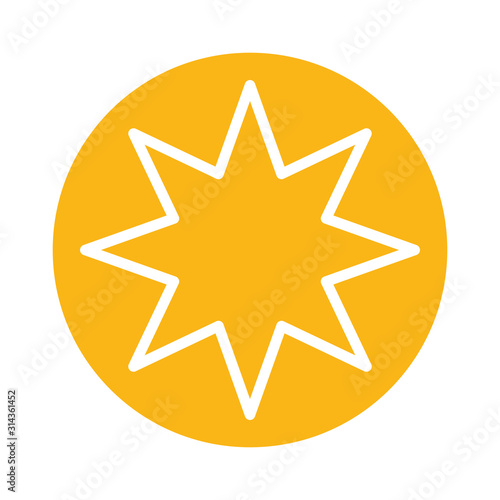 star eight pointed block style icon