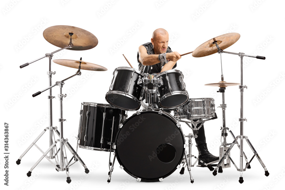 Fototapeta premium Punk playing drums