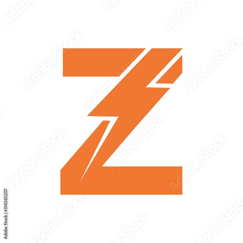 Letter Z thunder power shape logo icon. Electrical Icon logo concept.	