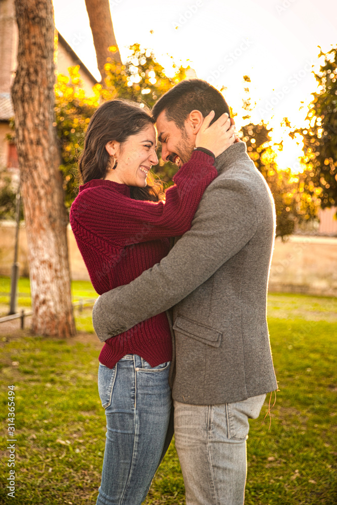 Fototapeta premium a romantic couple of young lovers on Valentine's Day