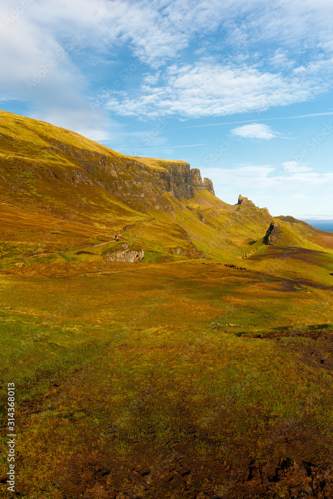 Quiraing landscape on the Isle of Skye in Scotland
