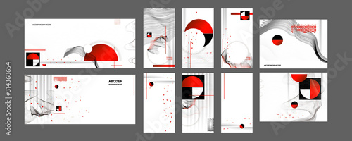 Poster design Japanese style templates set invitations to lines abstract background for book cover texture brochure