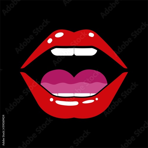 Wallpaper Mural sexy lips from beautiful lady vector illustration design Torontodigital.ca