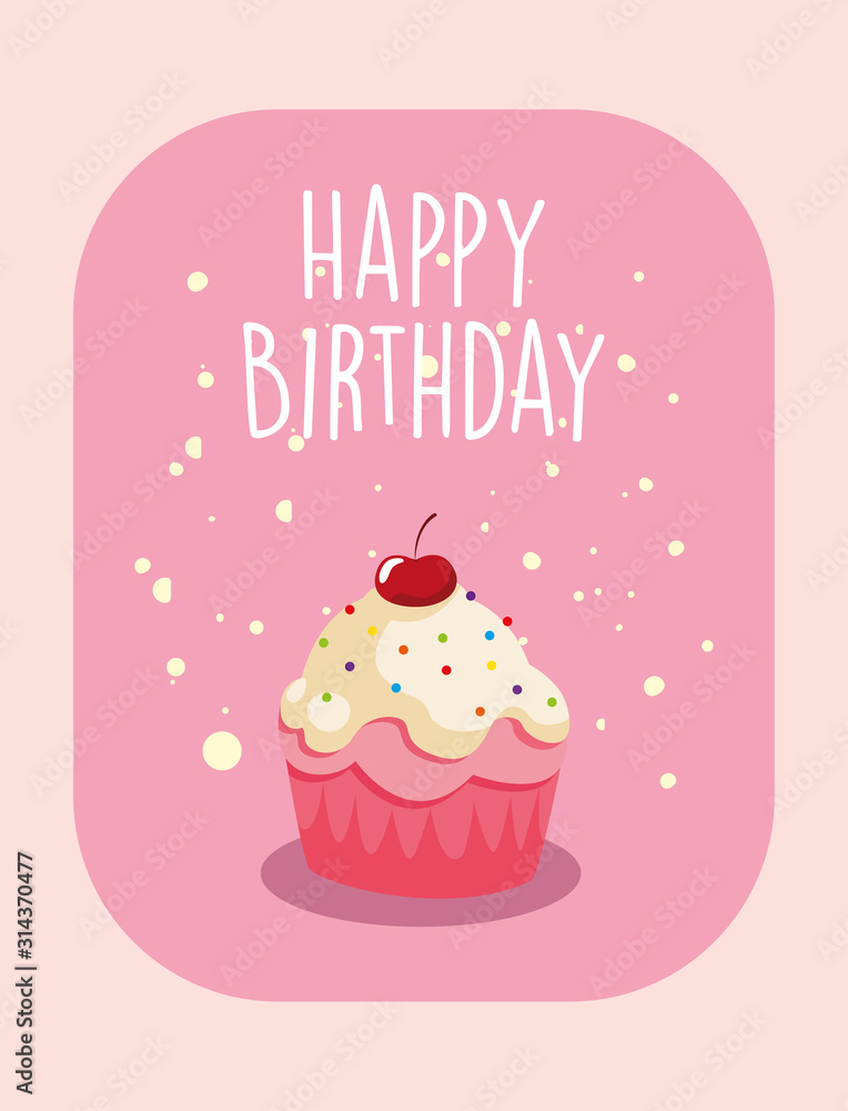 Happy birthday cupcake vector design Happy birthday cupcake vector design