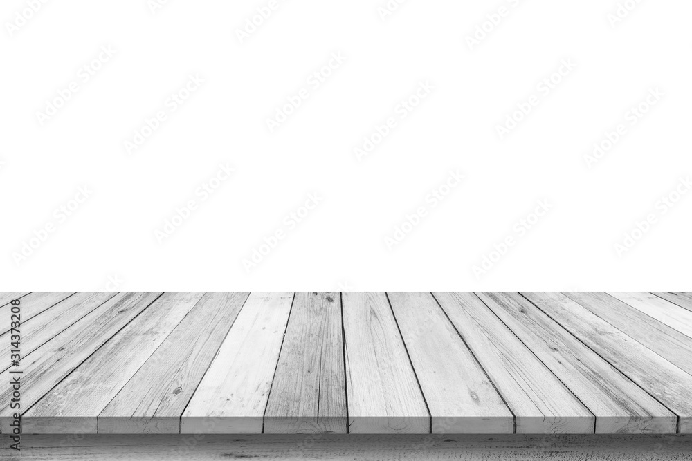 Empty wooden table top isolated on white background, Design Wood terrace white. 3d illustration of free space for your copy and branding. Can be used as product display montage. Vintage style concept. Empty wooden table top isolated on white background, Design Wood terrace white. 3d illustration of free space for your copy and branding. Can be used as product display montage. Vintage style concept.