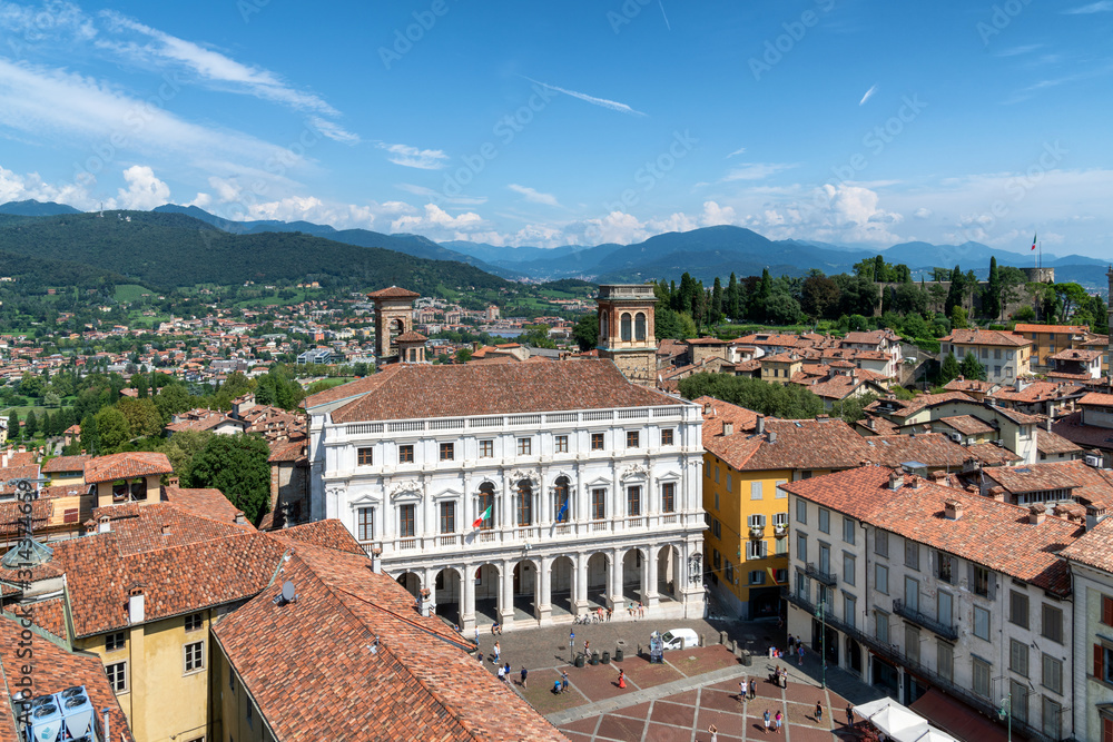 Obraz premium View of Old Town Citta Alta of Bergamo, Italy