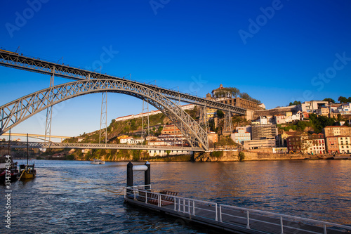 Dom Luis I Bridge a metal arch bridge over the Douro River between the cities of Porto and Vila Nova de Gaia in Portugal inaugurated in 1886